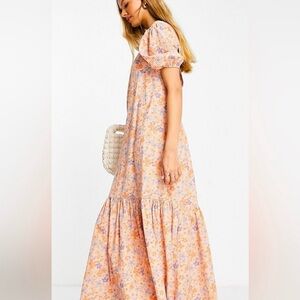 ASOS DESIGN square neck cross back maxi dress in
DAISY GINGHAM size 12